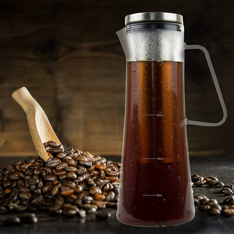 1pc High Capacity Cold Brew Coffee Bottle with Double-Layer Stainless Steel  Filter Mesh - Perfect for Fruit Tea and Coffee Lovers - 1200ml/40oz - Incl