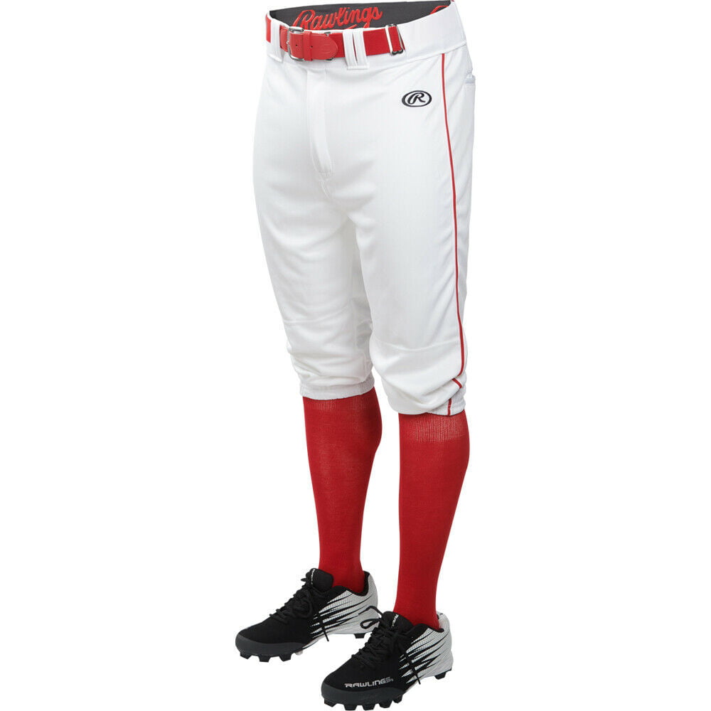 Rawlings White/Scarlet Adult Premium Baseball/Softball  Piped Pant 
