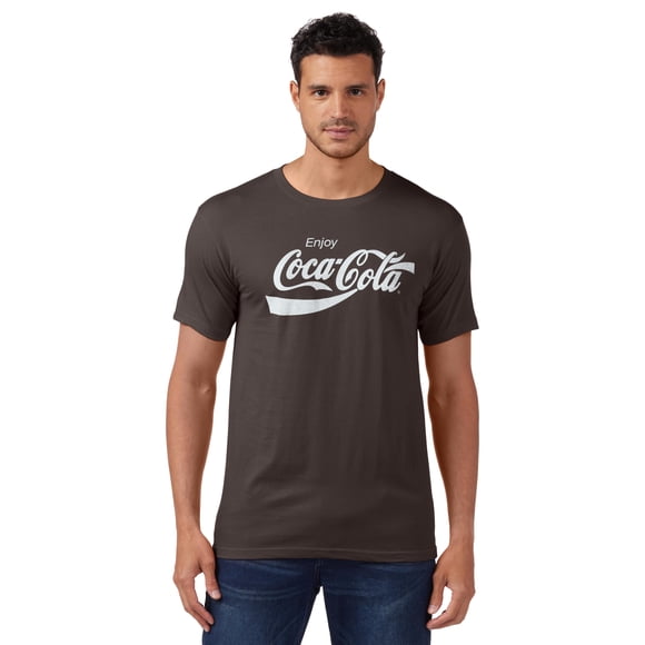 Remera Coca-Cola para Hombre de los Años Ochenta, Manga Corta, Carbón, Talle Grande