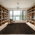 thumbnail image 2 of ODIKA 9'x12' Washable Area Rug Vintage Folk Stripe Concentric Ring Border Primitive Lattice Refined Structured for Master Suite, California King, Under Bed, Non-Shedding, Easy Care, 2 of 7