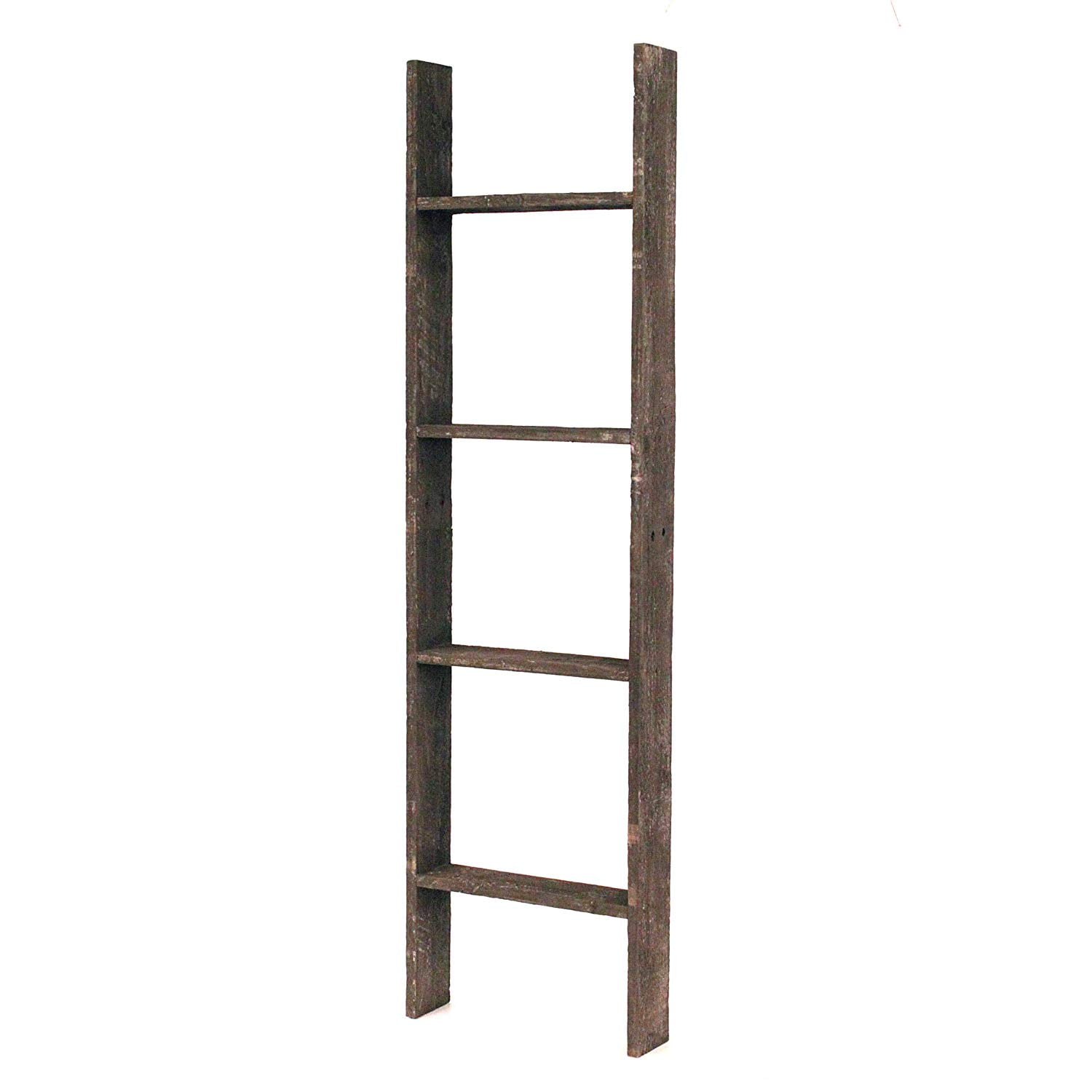 Barnwoodusa Rustic Farmhouse Blanket, Reclaimed Wood Ladder Bookcase