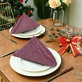 thumbnail image 3 of Dreamtimes Set of 1 Dark Purple Glitter Texture Satin Napkin Square 20 Inches Table Napkins Soft Smooth Decorative Napkins for Wedding Banquet Party Decoration, 3 of 6