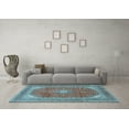 thumbnail image 3 of Ahgly Company Indoor Rectangle Medallion Light Blue Traditional Area Rugs, 8' x 10', 3 of 4