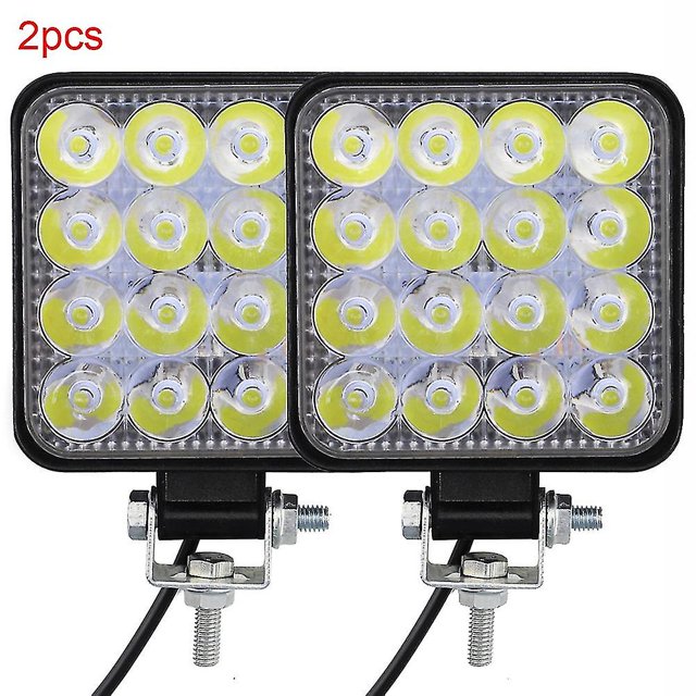 2pcs 48w Square Bright Led Spotlight Work Light Car Suv Truck Driving Fog Lamp LingWen 8390612384158