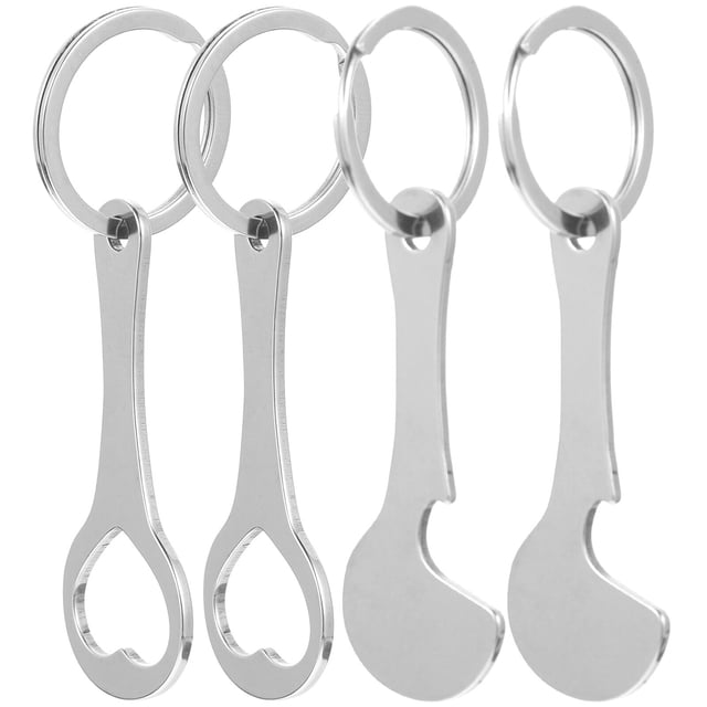 4Pcs Shopping Cart Trolley Tokens Key Ring Trolley Tokens Metal Trolley Tokens