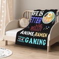 thumbnail image 3 of Ramen Noodle Blanket Throw,Life is Better with Gaming Ramen Anime Gifts for Kids Boys Men Soft Lightweight Plush Fleece Quilt 50 in x 40 in Small for Kids, 3 of 6
