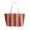 Tan Red, variant on Women's City Tote Straw Bag With Stripes And Charm