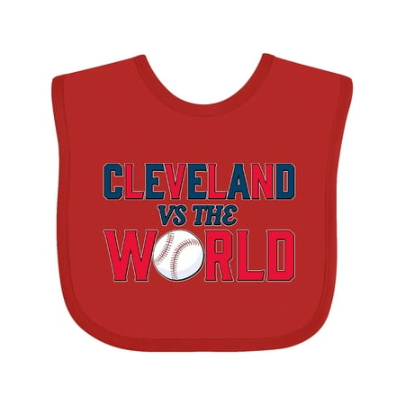 

Inktastic Cleveland Vs. the World blue and red with baseball Gift Baby Boy or Baby Girl Bib