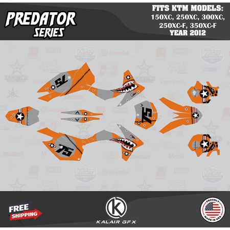 Kalair GFX Graphics Kit for Ktm 150XC 250XC 300XC 250XC-F and 350XC-F (2012) Predator Series Kalair GFX Graphics Kit for Ktm 150XC 250XC 300XC 250XC-F and 350XC-F (2012) Predator Series