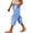 Light Blue, variant on Posijego Girls Linen Capri Pants Wide Leg Drawstring High Waisted Side Buttons Summer Causal Cropped Trousers with Pockets