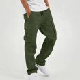 thumbnail image 2 of SGFCWSX Boys Cargo Pants, Loose Fit Drawstring Waist Utility Trousers with Multi Pockets for Outdoor Everyday Wear Army Green Size 10, 2 of 8