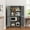 Gray, variant on Walsunny Freestanding Bathroom Floor Storage Adjustable Shelf with 4 Doors 43" Wooden Pantry Cabinet for Kitchen Small Spaces，White