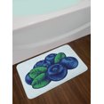 thumbnail image 2 of Vintage Blue Bath Mat, Retro Style Hand Drawn Art of Blueberry Fruit with Leaves, Plush Bathroom Decor Mat with Non Slip Backing, 29.5" X 17.5", Pale Blue Navy Blue, by Ambesonne, 2 of 2
