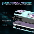 thumbnail image 2 of CASEFIV for Samsung Galaxy S23 FE 5G Case,Heavy Duty Sturdy Shockproof Protection Rugged Phone Cover,Blue Flower, 2 of 7