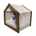 thumbnail image 1 of Poppy Flower Pet House, Overlappings with Thin Long Stems and Plucked Petals Romantic Art, Outdoor & Indoor Portable Dog Kennel with Pillow and Cover, 5 Sizes, Red Black and Green, by Ambesonne, 1 of 5