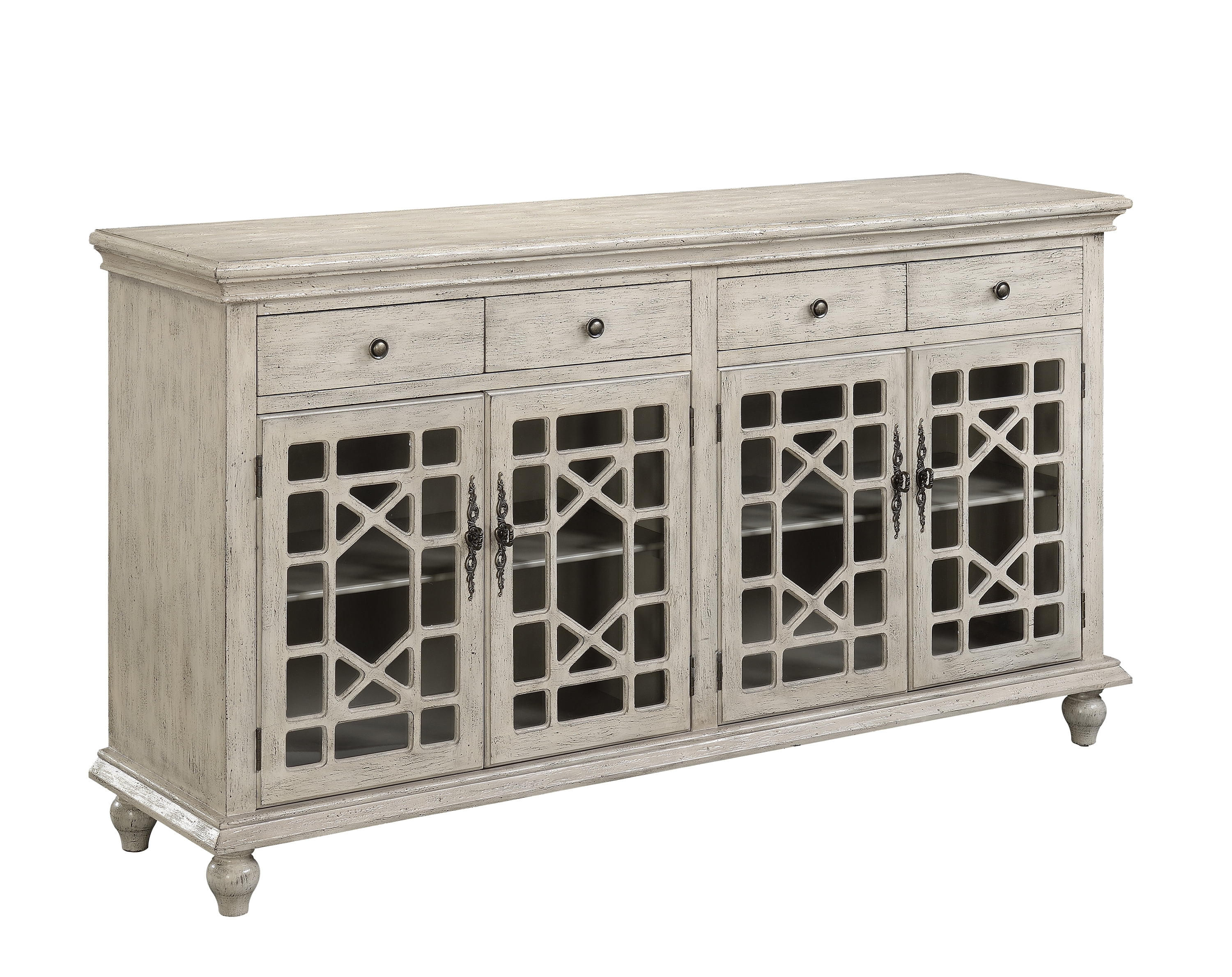 Millstone Textured Ivory Four Door Four Drawer Credenza