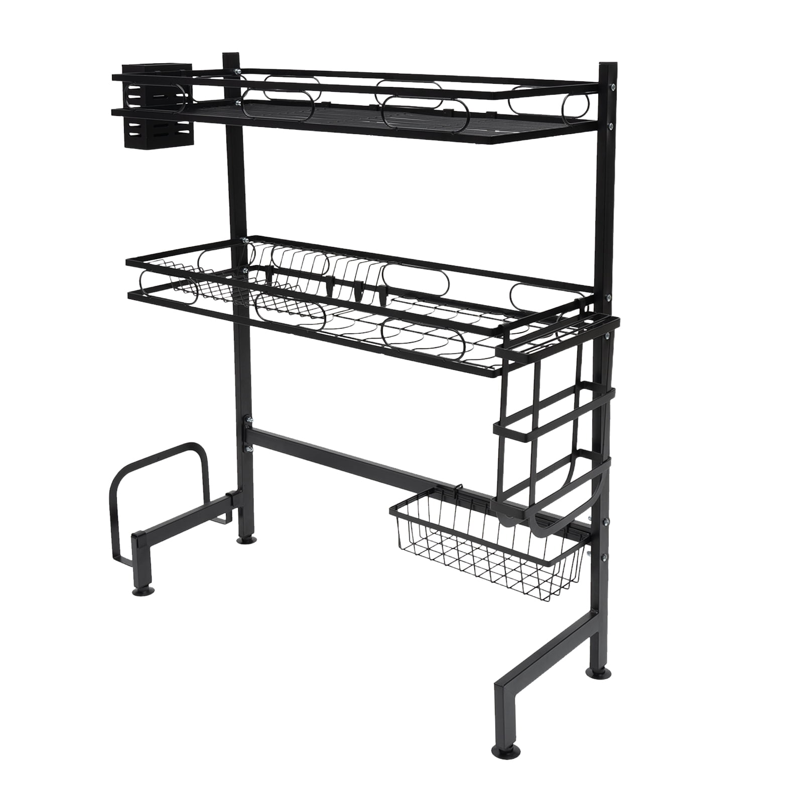 Dwellnix Over Sink Dish Rack Dry 2 Tier Drip Dry Steel Large Dish Organizing Rack NEW