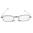 thumbnail image 4 of Anteojos plegables Unisex Hombres Mujeres Acero inoxidable Ancianos Antideslizantes Gafas de lectura (+200 gris), 4 of 12