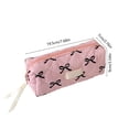 thumbnail image 3 of JHyouerji 1 Pack Cute Bowknot Cotton Pencil Case 8x4x3 Inch,Black Large Capacity Zipper Stationery Organizer for Office Travel, 3 of 8