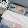 thumbnail image 4 of Designart "Abstract Collage IV" Abstract Collages Bedding Covert Set - Transitional Teal Abstract Bed Set With 2 Shams, 4 of 6