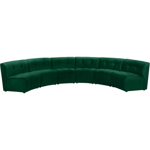 Meridian Furniture Limitless Green Velvet Modular 6 Piece Sectional