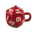 thumbnail image 1 of Taza de cerámica con forma de dado y tapa, 350 ml, diseño divertido y único, 1 of 2