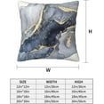 thumbnail image 4 of Modern Abstract Marble Blue and Gold Throw Pillow Covers 20x20 in Farmhouse Pillow Case Soft Outdoor Cushion Covers Set of 2 for Sofa Bed Bedroom Car Chair Living Room Home Decorative, 4 of 6