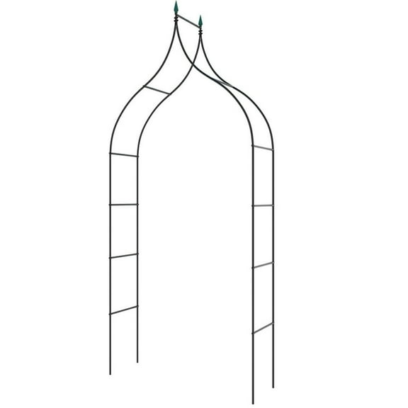 Spaco 9.5 Ft Decorative Metal Garden Arch, Decorative Garden Arbor, Garden Arch for Outdoor Vine Rose Climbing and Wedding Ceremony Party Decoration, Black