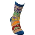 thumbnail image 2 of PRIMITIVES BY KATHY Cooking Is Art - Eat More Color Crew Socks in Multi-colored Produce Print, 2 of 4
