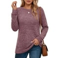 thumbnail image 3 of OALUXE Long Sleeve Shirts for Women Casual Tunic Tops Loose Fit Dressy Crewneck Lightweight Pullover Sweaters, 3 of 7