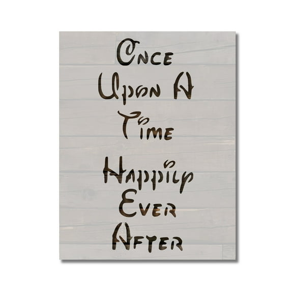 Once Upon a Time Happily Ever After Font Stencil Template Reusable 8.5 x 11 for Painting on Walls, Wood, Etc. By Stencilville