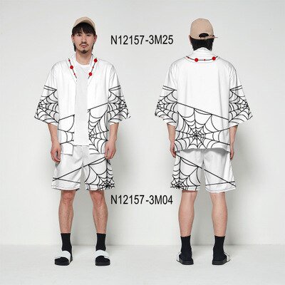 Demon Slayer Kimetsu Yaiba Japanse Anime Kimono Haori Yukata Cosplay Vrouwen/Mannen Zomer Casual Streetwear Rengoku Kyouju SetL Gao Jinjia LED