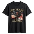 thumbnail image 5 of GHUALURU Men's Patriotic Eagle 250 Years T-Shirt, 1776-2026 USA Flag Graphic Cotton Tee, America Anniversary Shirt,Black,L, 5 of 7