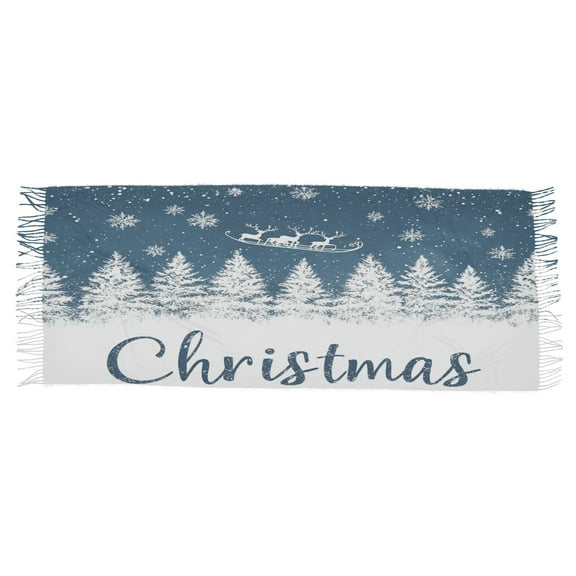 BZSMCE Women Scarf Three Reindeer Soaring on Snowflake Pattern Simple Pattern Soft Warm Long Large Scarves