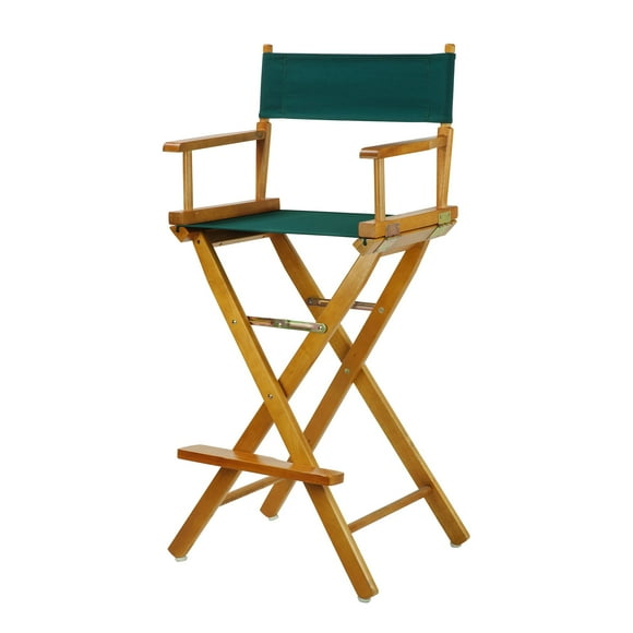 Casual Home 30" Director's Chair Honey Oak Frame-with Hunter Green Canvas, Bar Height