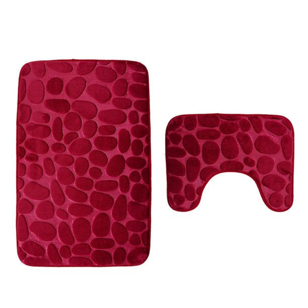 sweethay Juego de alfombras antideslizantes para baño Floral, 2 uds., alfombrilla rectangular + alfombrilla tipo U Decoración del hogar rojo sweethay JJ21304-06