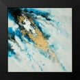 thumbnail image 2 of Atelier B Art Studio 12x12 Black Modern Framed Museum Art Print Titled - BLUE AND GOLD MARBLE, 2 of 5