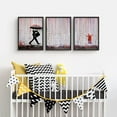 thumbnail image 3 of PixonSign Framed Wall Art Collage Print Gallery Set Banksy Inspired Rainbow Rain Explosion on London Street Abstract Shape Illustrations Modern Boho for Living Room, Bedroom, Office - 12"x16"x3 BLACK, 3 of 6
