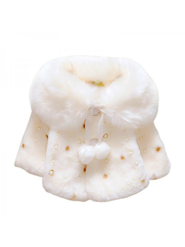 Baby Girls Infant Fur Winter Warm Coat Fashion Cloak Jacket Thick Warm Clothes 
