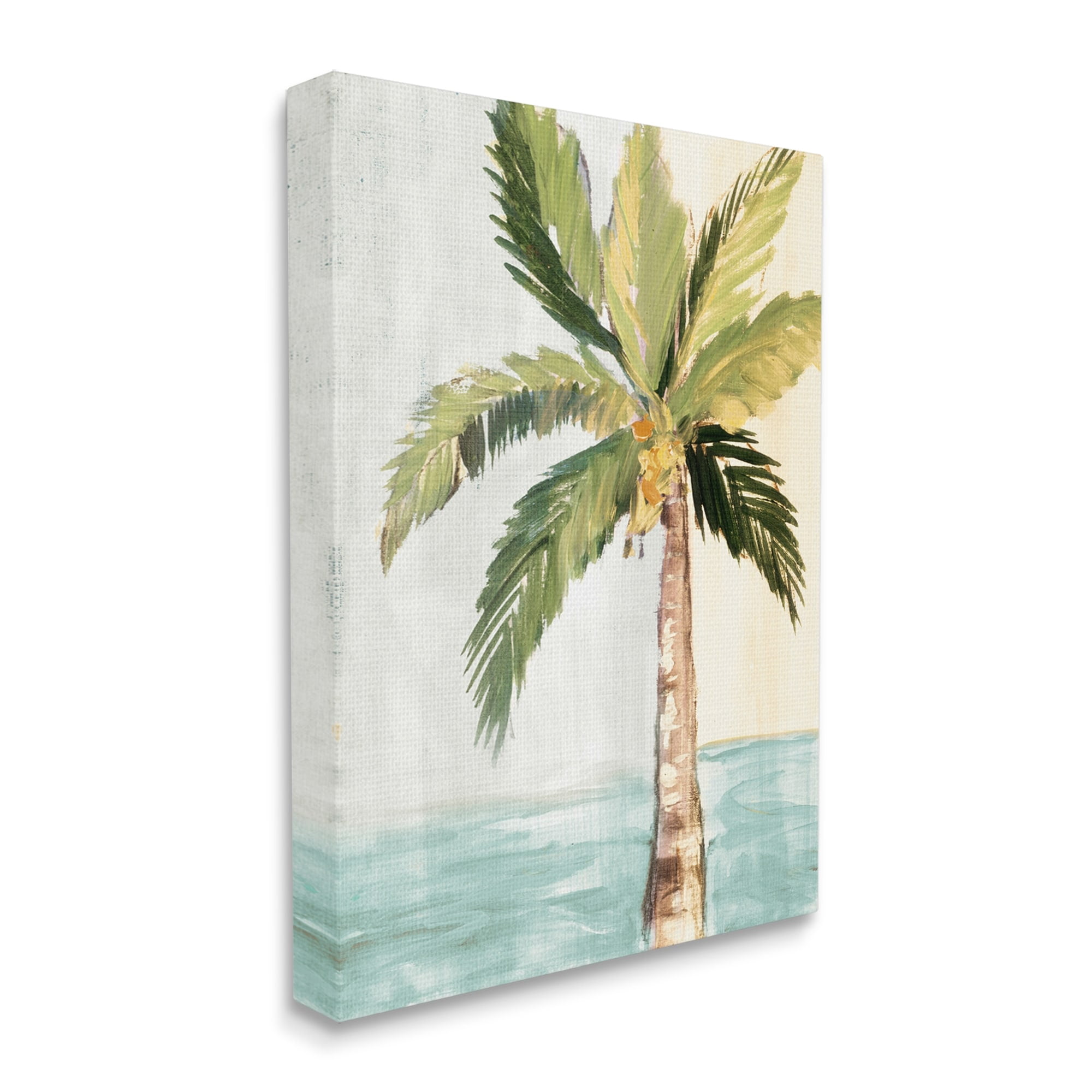 Stupell Industries Palm Tree Leaves Tropical Summer Breeze Beach Canvas Wall Art, 36 x 48, Design by Robin Maria
