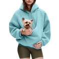 thumbnail image 4 of Womens Hoodie Casual Winter Warm Cat Mom Hooded Funny Fashion Sweatshirt for Women Sky Blue L, 4 of 6