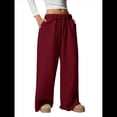 thumbnail image 1 of Pantalones Deportivos de Pierna para Mujer, Holgados, con Cordón, de Cintura Alta y Bolsillos Rojo XL, 1 of 10