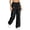 Black*, variant on Women's Pants Casual Loose Jogger Wide Leg Solid Color Sweatpants Comfortable Daily Wear Bottoms Elastic Waist Travel Vacation Trousers