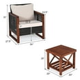 thumbnail image 2 of Gymax 3PCS Rattan Wicker Patio Conversation Set Outdoor Furniture Set w/ Cushion, 2 of 9