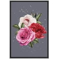 thumbnail image 3 of PixonSign Framed Canvas Print Wall Art Red and Pink Roses Botanical Flower Digital Art Modern Art Glam Closeup Colorful Multicolor Ultra for Living Room, Bedroom, Office - 24"x36" Black, 3 of 5