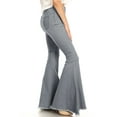 thumbnail image 2 of Feinuhan Women's Retro High Waist Bell Bottom Jeans, Grey, X-Large, 2 of 5