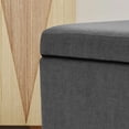 thumbnail image 4 of Grey Fabric Storage Ottoman with Wheels - Versatile Storage Solution for Home and Office, 4 of 6