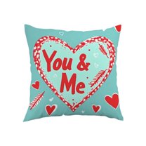 Valentines Day Decorations Pillow Covers 18x18 Inch Throw Pillowcase Winter Holiday Decorative Cushion Covers for Sofa Couch Bedroom Home Decor Love Theme Red-Pink D
