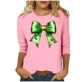 thumbnail image 2 of Xuyuer St. Patrick's Day Womens 3/4 Sleeve Crew Neck Spring T-Shirts Merry and Bright Casual Pullover Graphic Tee Tops Cute Tunic Tops Basic Tees Blouses Business Work Tee Top, 2 of 5