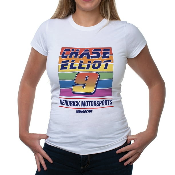 Camiseta de mujer NASCAR - Chase Elliot - 2 White de DelSol para mujer - 1 pieza de camiseta (XL)